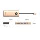 2. Stacja dokująca USB-C Orico PW11 8w1 2x USB-A 3.0 1x USB-C PD 100 W 1x HDMI 4K 60Hz 1x microSD/SD 1x RJ45 Gigabit Ethernet 1x Audio 3,5 mm - różowo-złota