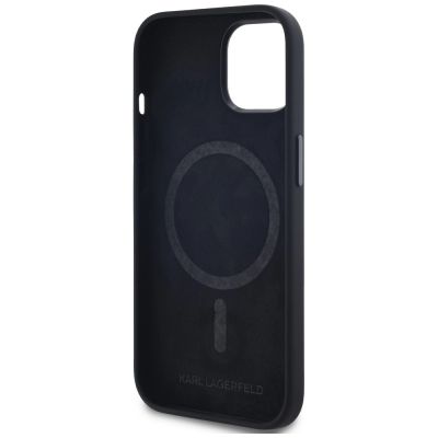 7. Etui Karl Lagerfeld Silicone Shadow Metal Initial MagSafe do iPhone 15 czarny