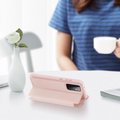 6. DUX DUCIS Skin X kabura etui pokrowiec z klapką Samsung Galaxy A72 4G różowy