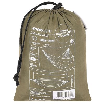 8. HAMAK TURYSTYCZNY 2 OSOBOWY 270X140CM ZIELONO CZARNY