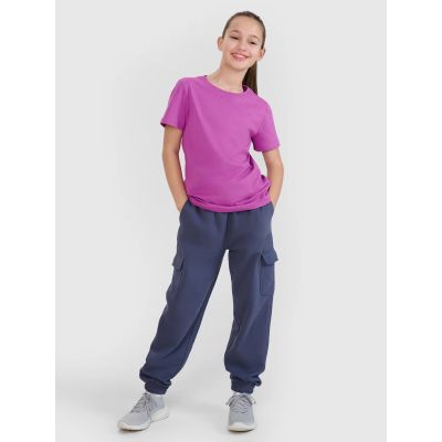 3. T-shirt regular gładki dziewczęcy 4F 4FJWSS25TTSHF2177-50S