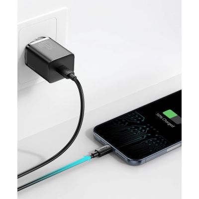 16. Baseus Super Si 1C szybka ładowarka USB Typ C 20W Power Delivery + kabel USB Typ C - Lightning 1m czarny (TZCCSUP-B01)