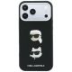 3. Etui Karl Lagerfeld Saffiano with Karl & Choupette Heads Pins & Logo na iPhone 18 Pro Max / 17 Pro Max - czarne