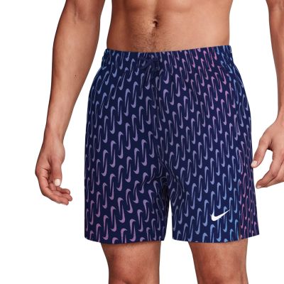 3. Spodenki kąpielowe Nike Breaker Swoosh Link Midnig granatowo-różowo-fioletowe NESSG577 440