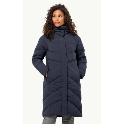 4. Kurtka zimowa damska Jack Wolfskin MARIENPLATZ COAT W night blue Down Insulated granatowa  (1206971_1010)