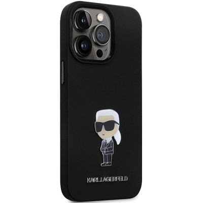 4. Etui Karl Lagerfeld Silicone Ikonik Metal Pin na iPhone 13 Pro / iPhone 13 - czarne