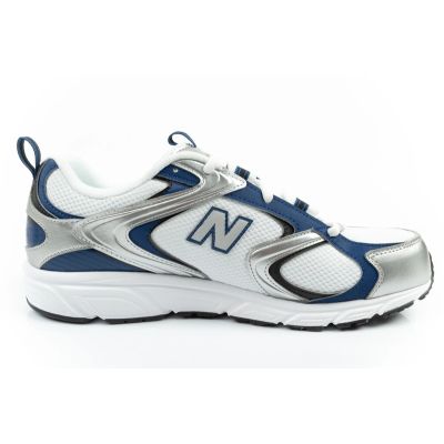 4. New Balance 408  buty sportowe męskie sneakersy modne wygodne białe srebrne