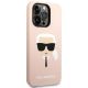 4. Etui Karl Lagerfeld Silicone Karl's Head na iPhone 14 Pro - różowe