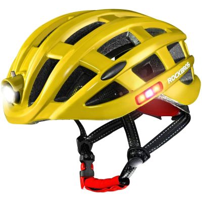 Rockbros kask rowerowy MTB z lampką żółty 57-62cm