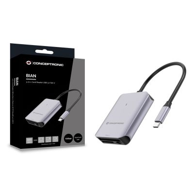 4. Conceptronic BIAN09G czytnik kart USB 3.2 Gen 2 Type-C Szary