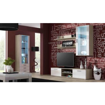 4. Witryna SOHO S1 dąb sonoma/ biały połysk