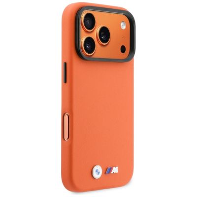 4. Etui BMW M Metal Logo MagSafe na iPhone 17 Pro - pomarańczowe