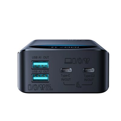 5. Powerbank Joyroom JR-PBF02 Pro 20000 mAh 45 W z wyświetlaczem cyfrowym 2x USB-A 2x USB-C - czarny