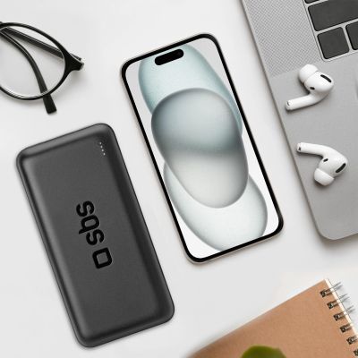 9. Powerbank SBS TTBB20000PD20K 20000 mAh 20W PD USB-C, USB-A, Micro-USB - czarny