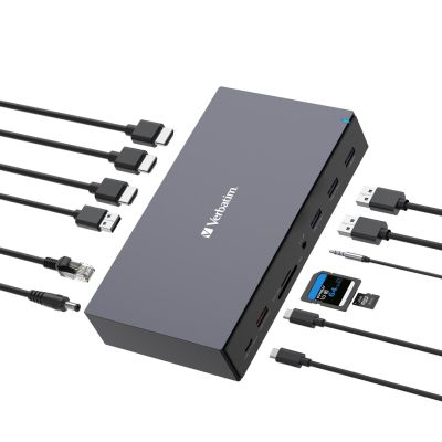 8. Verbatim CDS-17 Przewodowa USB 3.2 Gen 1 (3.1 Gen 1) Type-C Czarny, Szary