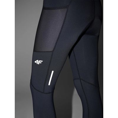 3. Legginsy rowerowe z żelowo-piankową wkładką i szelkami damskie 4F 4FWSS25TFTIF331-20S