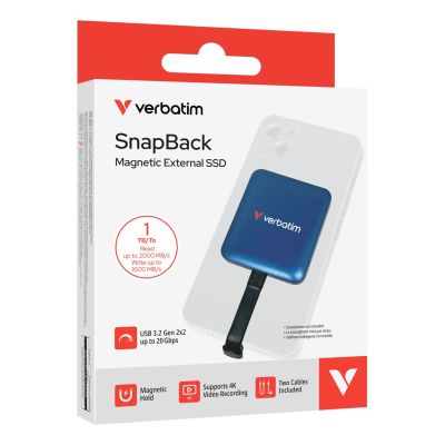 4. Verbatim SnapBack SSD 1 TB USB Type-C USB 3.2 Gen 2x2 Niebieski