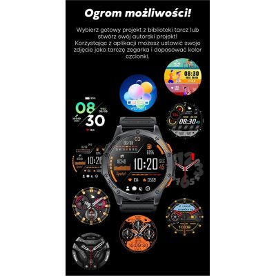 27. Smartwatch Męski GRAVITY GPS GT24-2 Czarny Pasek Silikonowy + Biały Pasek Silikonowy