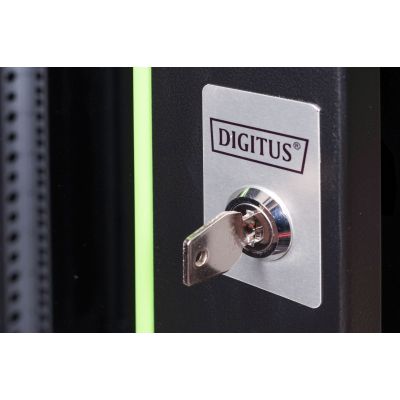 7. Digitus Szafa sieciowa wisząca Unique 19" 20U rack 600x450, drzwi szyba, czarny, niedzielona, złożona, 100kg