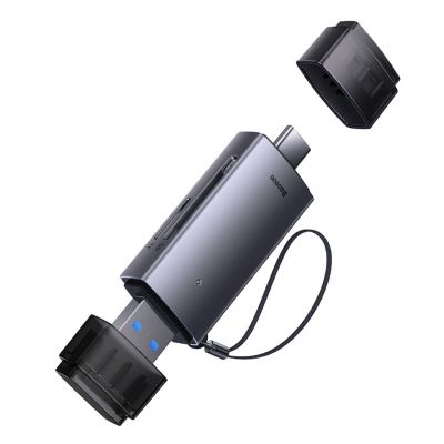 3. Czytnik kart Baseus Lite Series USB-A/USB-C 3.0 SD/TF - szary