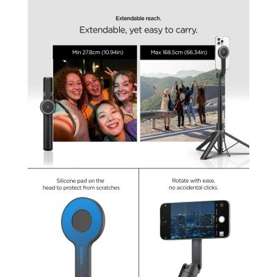 17. Selfie stick i statyw Spigen S581W MagSafe Bluetooth - czarny