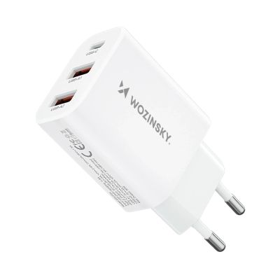 Ładowarka sieciowa Wozinsky CWCUCW 30W USB-C / 2 x USB-A - biała