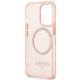 7. Etui Guess Gold Outline Translucent MagSafe na iPhone 13 Pro Max - różowe