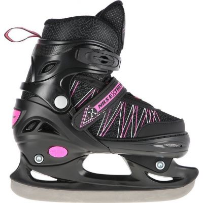 4. Łyżworolki NILS Extreme NH11912 A 2w1 czarno-różowe rozm. M (35-38) z wymienną płozą hokejową