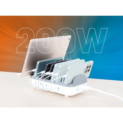 8. Manhattan 102766 ładowarka do urządzeń przenośnych Telefon komórkowy, Smartfon, Tablet Biały, Szary Prąd przemienny Szybkie ładowanie Wewnętrzna