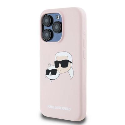 2. Etui Karl Lagerfeld Silicone Karl&Choupette MagSafe na iPhone 15 Pro - różowe