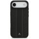 3. Etui Mercedes Leather Laurel Leaves Stripes MagSafe do iPhone 17 Air - czarne