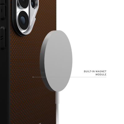 3. UAG Fibr Armr Magnet - etui z wbudowanym modułem magnetycznym do Samsung Galaxy S26 Ultra (orange/charcoal)