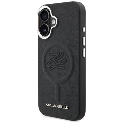 2. Etui Karl Lagerfeld Initial & Metal Logo MagSafe na iPhone 16 - czarne
