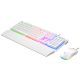 5. RAMPAGE FORTUNA ZESTAW GAMINGOWY KLAWIATURA Z PODKŁADKĄ I MYSZ 12800 DPI WHT