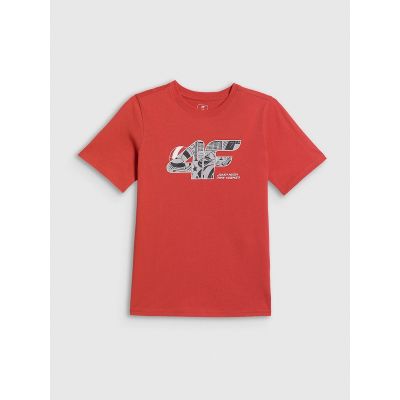 6. T-shirt regular z nadrukiem chłopięcy 4F 4FJRAW26TTSHM4349-062S