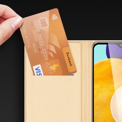 15. Dux Ducis Skin Pro kabura etui pokrowiec z klapką Samsung Galaxy A03s złoty