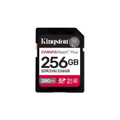6. KINGSTON SDXC Canvas 256GB React Plus UHS-II 280R/150W U3 V60 for Full HD/4K
