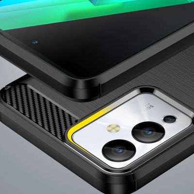 6. Carbon Case etui do Infinix Note 12i elastyczny silikonowy karbonowy pokrowiec czarne