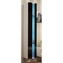 Regał VIGO NEW 180/40/30 biały/czarny połysk