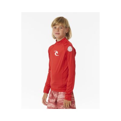 3. Lycra RIP CURL Brand Wave Upf L/S-Boy czerwony