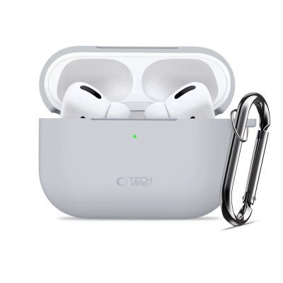 3. Etui Tech-Protect Silicone Hook na AirPods Pro - szare