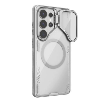 3. Etui Nillkin Iceblade Prop Magnetic z osłoną aparatu i podstawką kompatybilne z MagSafe na Samsung Galaxy S26 Ultra - przezroczysto-szare