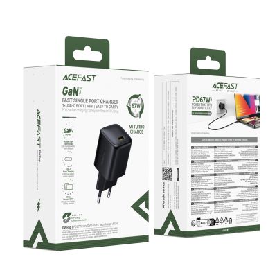 9. Ładowarka sieciowa Acefast A134 67W GaN USB-C - czarna