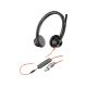 235. Słuchawki Poly Blackwire 3325 Stereo MS Teams Certified USB-C Headset +3.5mm Plug +USB-C/A Adapter 8X222AA