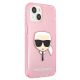 4. Etui Karl Lagerfeld Glitter Karl's Head na iPhone 13 mini - różowe