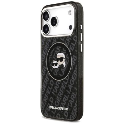 2. Etui Karl Lagerfeld IML Glitter Karl&Choupette Heads Logo MagSafe na iPhone 17 Pro Max - czarne