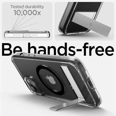 3. Etui Spigen Ultra Hybrid S MagSafe z podstawką do iPhone 15 - czarne