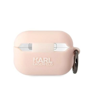 2. Etui Karl Lagerfeld Silicone Choupette Head 3D na AirPods Pro 2 - różowe