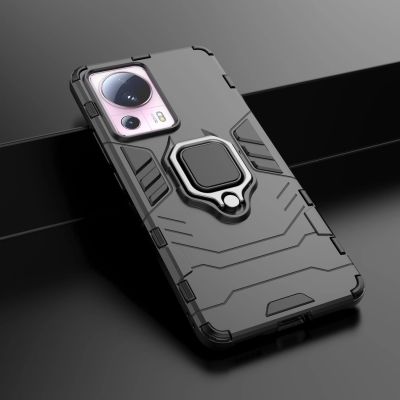 6. Ring Armor etui do Xiaomi 13 Lite pancerny pokrowiec uchwyt magnetyczny ring czarne