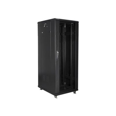 Szafa jednosekcyjna, zamykana na zamek Lanberg FF01-6832-12B (32U; 19'' / 600mm / 800 mm; stojąca; Pełne, Szklane; 800 kg; kolor czarny)